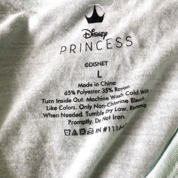 Disney Princess The Little Mermaid Blue Graphic Print Short Sleeve Shirt Large - Picture 5 of 5